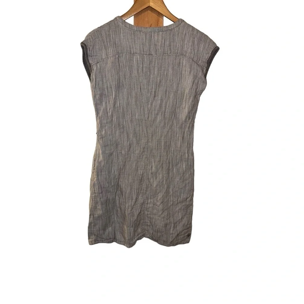 KUHL Riviera Gauzy Linen Blend Button Front Tunic Dress Gray Gorpcore hiking - Picture 4 of 6